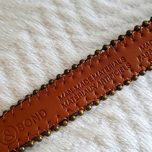 Treasure & Bond Belt Brown with Metal Wired Beads Edging - L - Picture 8 of 8